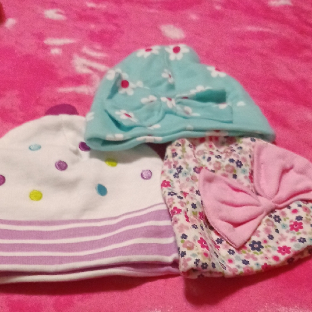 Gerber Baby Colorful Kids Beanie Hats Set Size 0-6 Months A-30